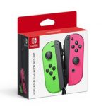 Paire-de-manettes-Nintendo-Switch-Joy-Con-Vert-Neon-et-Rose-Neon