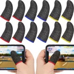 Shouten Thumb & Finger Sleeve pour Pubg Mobile Game 6 Paires Noir & Jaune Finger Sleeve (Lot de 12)